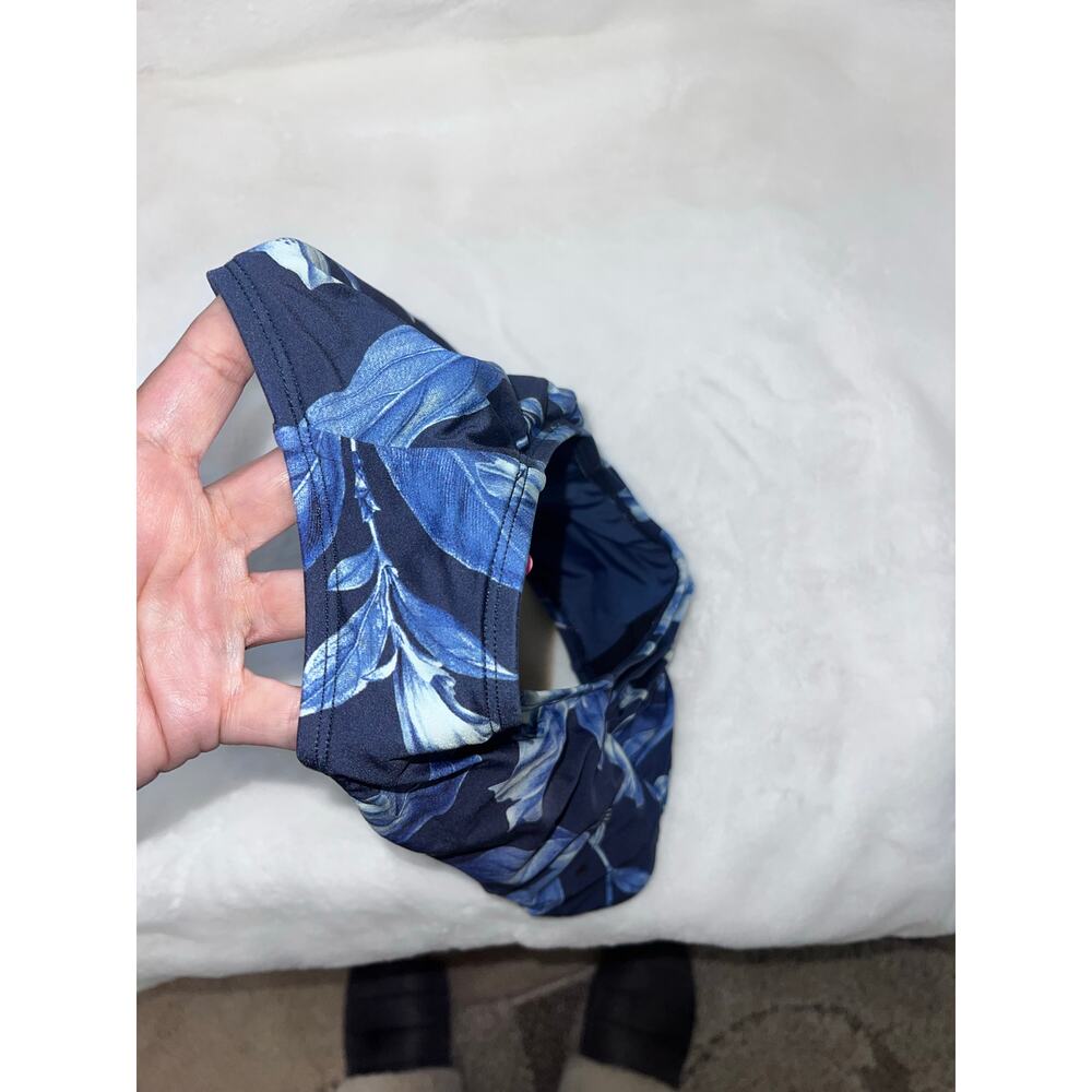La Blanca Women's Blue Floral High‎ Waist Shirred Bikini Bottoms Size 8